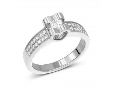 Ring with diamonds in white gold 1K955-0036