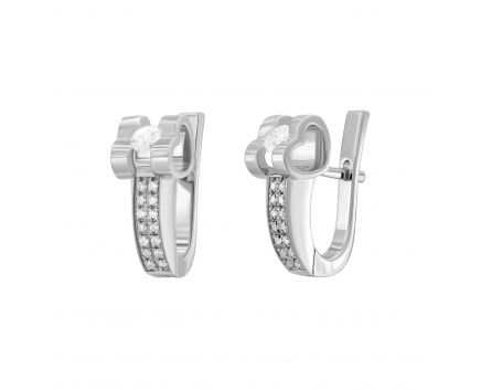 Earrings with diamonds in white gold 1-209 426