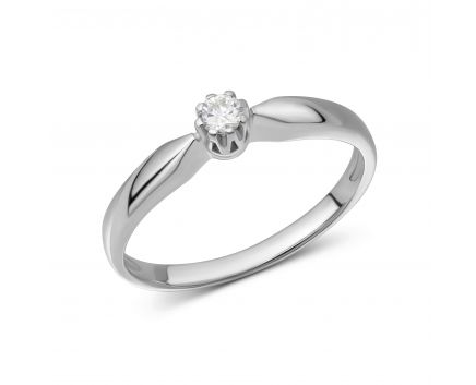 Ring with diamond in white gold 1К955-0045