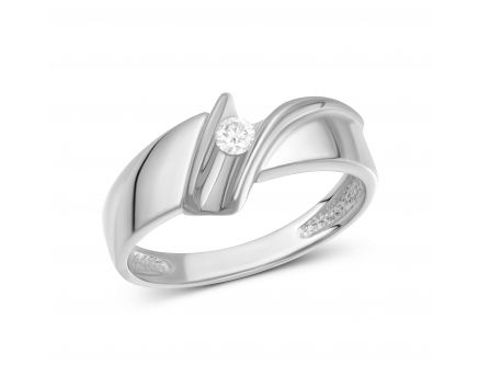 Ring with diamond in white gold 1К955-0048