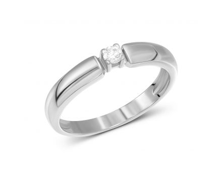 Ring with diamond in white gold 1К955-0051