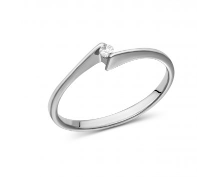 Ring with a diamond in white gold 1K955-0052