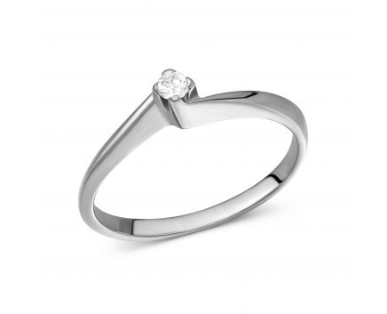 Ring with a diamond in white gold 1K955-0053