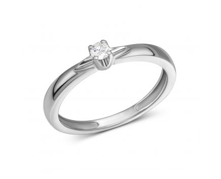 Ring with diamond in white gold 1-209 517