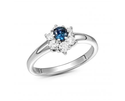 Diamond and sapphire ring in white gold 1-209 667