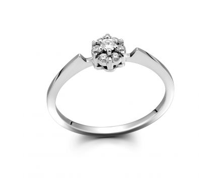 Ring with diamonds in white gold 1К171-0016