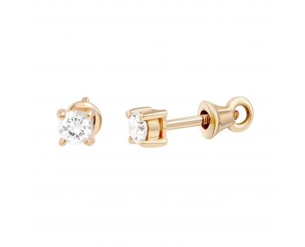 Earrings with diamonds in rose gold 1-209 838