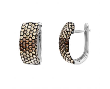 Earrings with diamonds in white gold 1-210 055