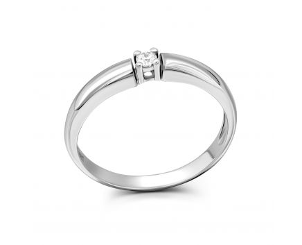 Ring with a diamond in white gold 1K955-0103