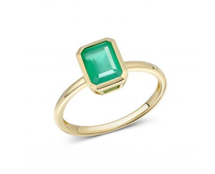 Emerald ring in pink gold 1K034DK-1671