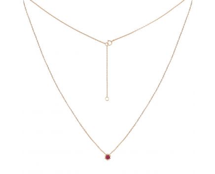 Necklace with ruby ​​and ivory gold 1L034-0174