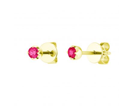 Earrings with rubies and yellow gold 1С034ДК-1704