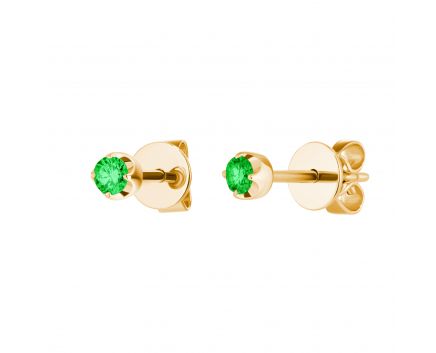 Earrings with emeralds in rose gold 1С034ДК-1707