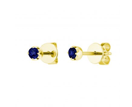 Earrings with sapphires in yellow gold 1С034ДК-1705