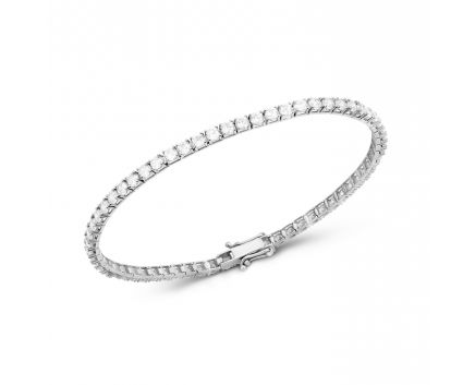 Tennis diamond bracelet in white gold 1-210 777