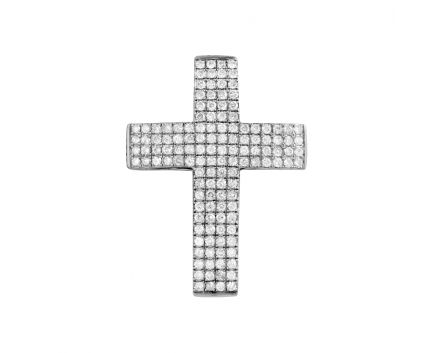 Хрестик з діамантами у білому золоті 1П034-0588