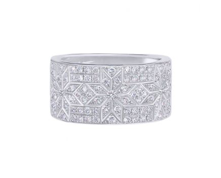 Ring with diamonds in white gold 1-210 918