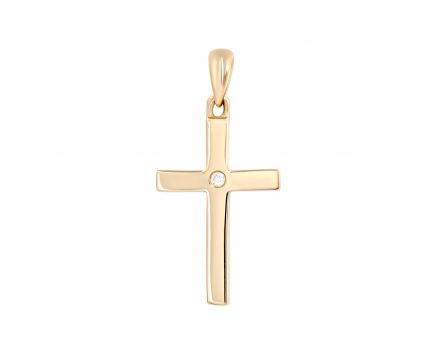 Cross with a diamond in rose gold 1P955DK-0007