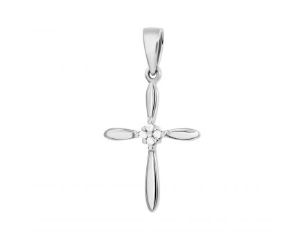 Cross with diamonds in white gold 1P955DK-0023