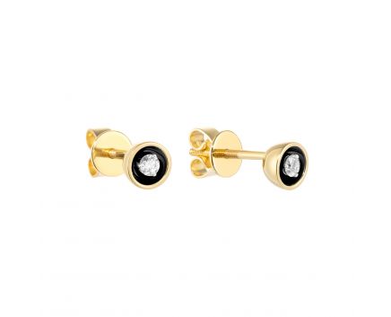 Earrings with diamonds in yellow gold 1С193-0029