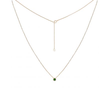 Emerald necklace in rose gold 1Л034ДК-1687