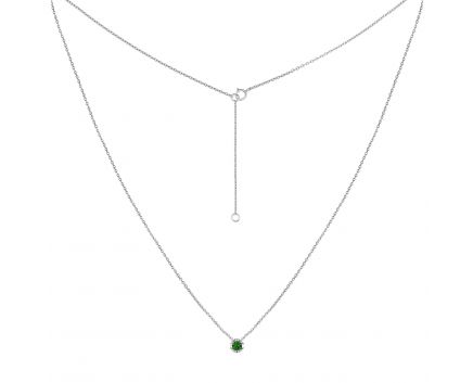 Emerald necklace in white gold 1-242 558