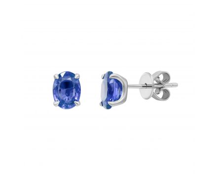 Earrings with cornflower sapphires in white gold 1С034ДК-1676