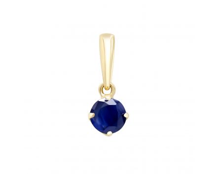 Pendant with sapphire in yellow gold 1P034DK-0591