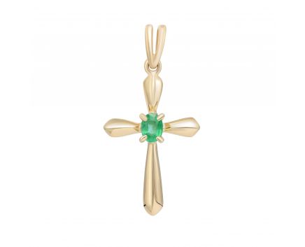 Cross with Emerald in rose gold 1П034ДК-0606