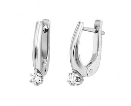 Earrings with diamonds in white gold 1S464DK-0047