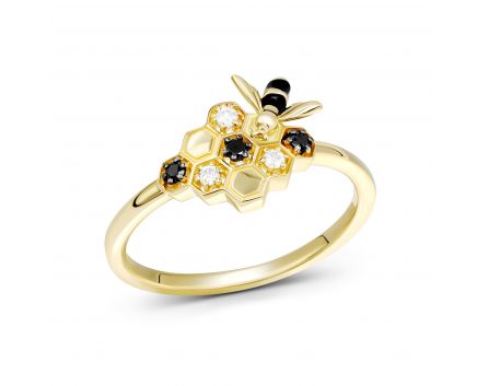 Ring with diamonds in yellow gold 1K034-1730