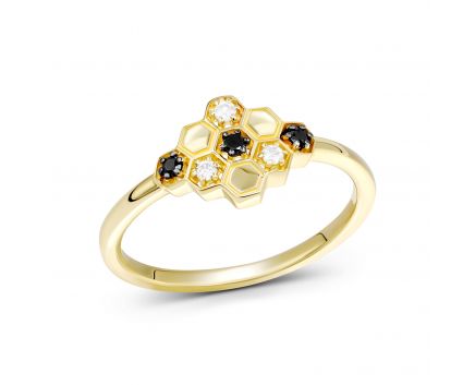 Кольцо с бриллиантами в желтом золоте 1К034-1731