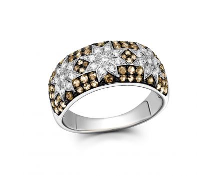 Кольцо с бриллиантами в белом золоте 1-243 255
