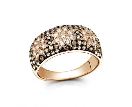 Ring with diamonds in rose gold 1К759-0429
