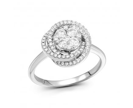Ring with diamonds in white gold 1K551-0586