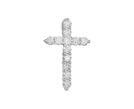 Cross with diamonds in white gold 1-243 527