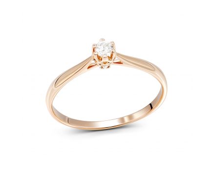Каблучка з діамантами у рожевому золоті 1К034ДК-1702