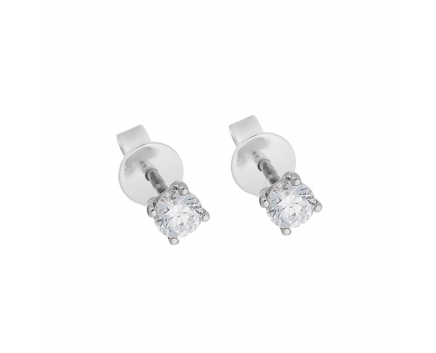 Earrings with diamonds in white gold 1С034ДК-1732