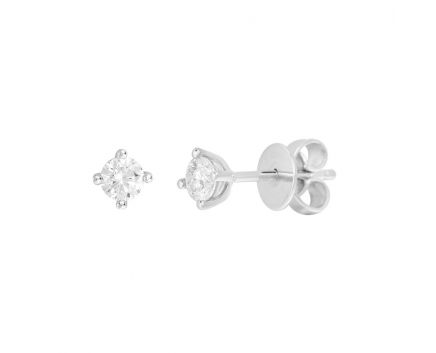 Earrings with diamonds in white gold 1С034ДК-1736