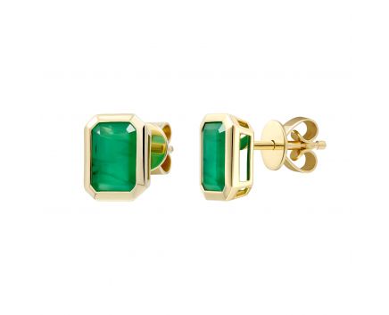 Earrings with emeralds in yellow gold 1С034ДК-1398