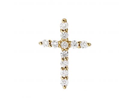 Cross with diamonds in yellow gold 1П034ДК-0611