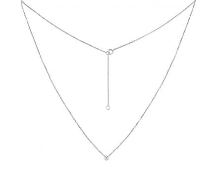 Necklace with a diamond in white gold 1L034-0169