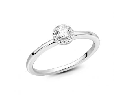 Ring with diamonds in white gold 1К193ДК-0552