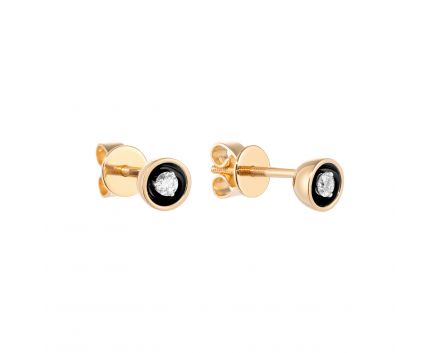 Earrings with diamonds in rose gold 1-211 133