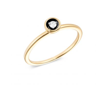 Ring with a diamond in rose gold 1К193ДК-0550