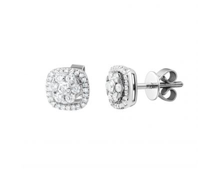 Earrings transformers with diamonds in white gold 1С193-0596