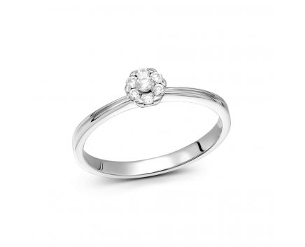 ring with diamonds in white gold 1К193-0242