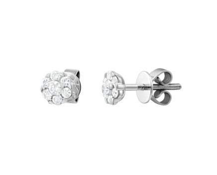 Earrings with diamonds in white gold 1С193-0597