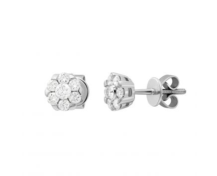 Earrings with diamonds in white gold 1С193-0033
