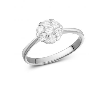 Ring with diamonds in white gold 1К193-0707